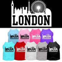 Pet Dog & Cat Shirt Screen Printed, "London Skyline"