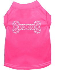 Pet Dog & Cat Shirt Screen Printed, "Henna Bone"