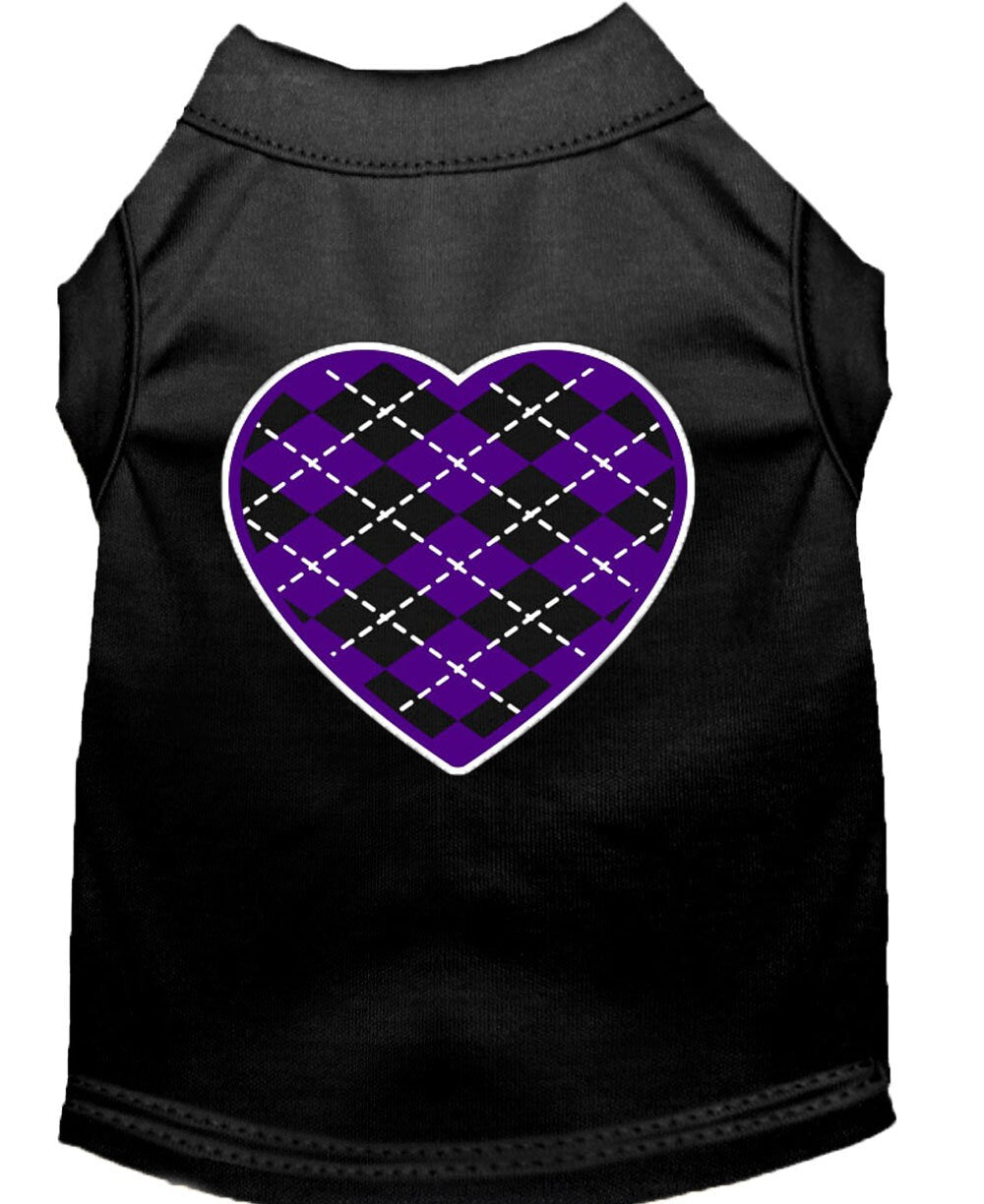 Pet Shirt "Argyle Heart Purple"