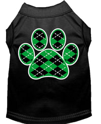 Pet Shirt "Argyle Paw Emerald Green"