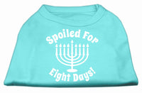 Hanukkah Pet Dog & Cat Shirt Screen Printed, "Spoiled for Eight Days"