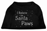 Christmas Screenprinted Dog Shirt, "I Believe In Santa Paws"