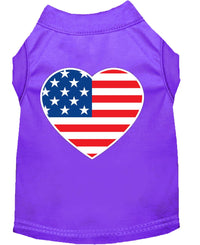 Pet Dog & Cat Shirt Screen Printed, "American Flag Heart"