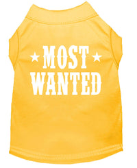 Pet Dog & Cat Shirt Screen Printed, "Most Wanted"