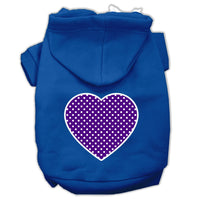 Pet Hoodie "Purple Swiss Dots Heart"