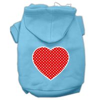 Pet Hoodie "Red Swiss Dots Heart"