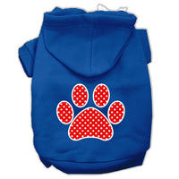 Pet Hoodie "Red Swiss Dots Paw"