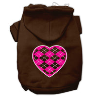 Pet Hoodie "Pink Argyle Heart"
