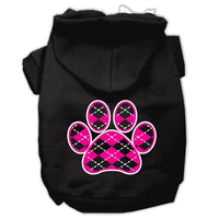 Pet Hoodie "Pink Argyle Paw"