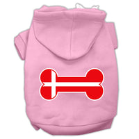 Pet Hoodie "Bone Shaped Denmark Flag"