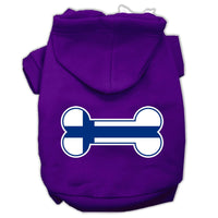 Pet, Dog & Cat Hoodie Screen Printed, "Bone Shaped Finland Flag"