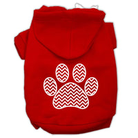 Pet Hoodie "Chevron Paw Print"