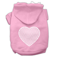 Pet Hoodie Screen Printed, "Chevron Heart"