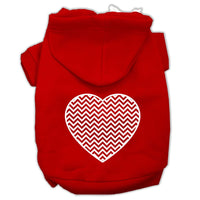 Pet Hoodie Screen Printed, "Chevron Heart"