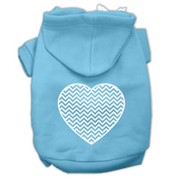 Pet Hoodie Screen Printed, "Chevron Heart"
