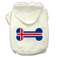 Pet Hoodie "Bone Shaped Iceland Flag"