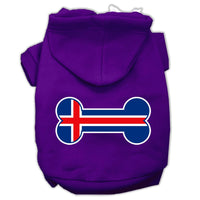 Pet Hoodie "Bone Shaped Iceland Flag"