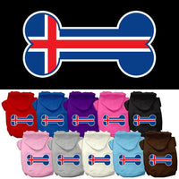 Pet Hoodie "Bone Shaped Iceland Flag"