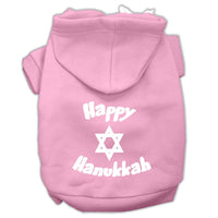 Hanukkah Pet Hoodie Screen Printed, "Happy Hanukkah"