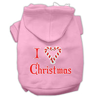 Christmas Pet Hoodie Screen Printed, "I Heart Christmas"