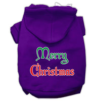 Christmas Pet Hoodie Screen Printed, "Merry Christmas"