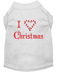Christmas Screenprinted Dog Shirt, "I Heart Christmas"