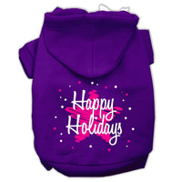 Christmas Pet Hoodie Screen Printed, "Scribble Happy Holidays"