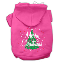 Christmas Pet Hoodie Screen Printed, "Scribble Merry Christmas"