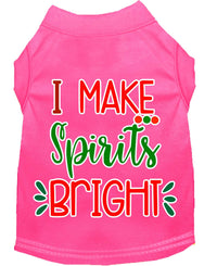 Christmas Pet Dog & Cat Shirt Screen Printed, "I Make Spirits Bright"