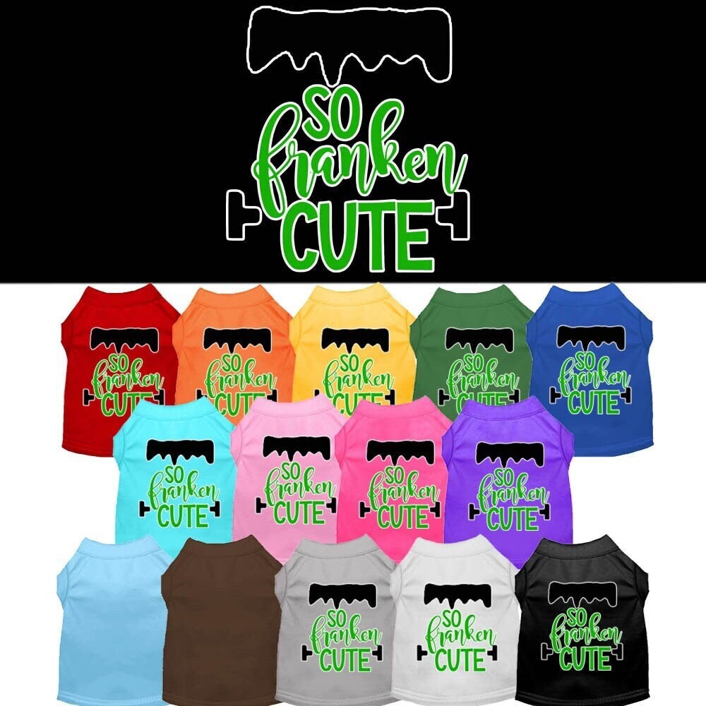 Pet Dog & Cat Shirt Screen Printed, "So Franken Cute"