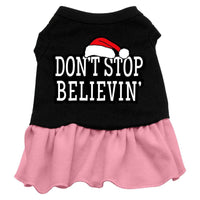 Christmas Pet Dress Screen Printed, "Don't Stop Believin"