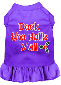 Christmas Pet Dress Screen Printed, "Deck The Halls Y'all"