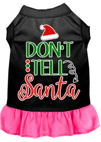 Christmas Pet Dress Screen Printed, "Don't Tell Santa"