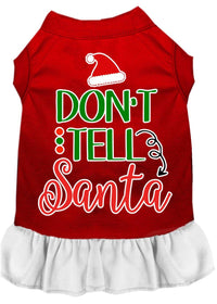 Christmas Pet Dress Screen Printed, "Don't Tell Santa"