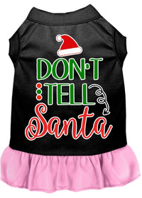 Christmas Pet Dress Screen Printed, "Don't Tell Santa"