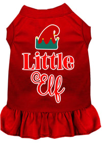 Christmas Pet Dress Screen Printed, "Little Elf"