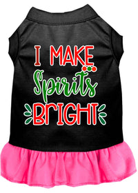 Christmas Pet Dress Screen Printed, "I Make Spirits Bright"