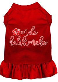 Christmas Pet Dress Screen Printed, "Mele Kalikimaka"