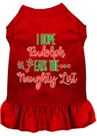 Christmas Pet Dress Screen Printed, "I Hope Rudolph Eats The Naughty List"