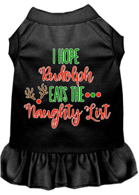 Christmas Pet Dress Screen Printed, "I Hope Rudolph Eats The Naughty List"