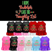 Christmas Pet Dress Screen Printed, "I Hope Rudolph Eats The Naughty List"