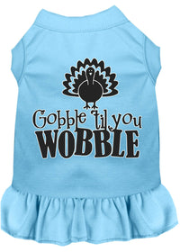 Thanksgiving Pet Dress "Gobble Til You Wobble"