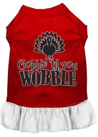 Thanksgiving Pet Dress "Gobble Til You Wobble"