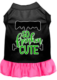 Halloween Pet Dress Screen Printed, "So Franken Cute"