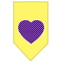 Pet and Dog Bandana Screen Printed, "Purple Swiss Dot Heart"