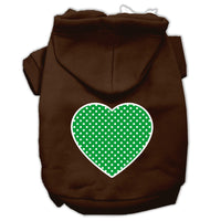 Pet Hoodie "Green Swiss Dots Heart"