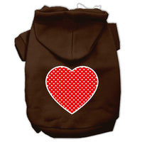 Pet Hoodie "Red Swiss Dots Heart"