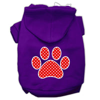 Pet Hoodie "Red Swiss Dots Paw"