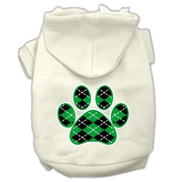 Pet Hoodie "Green Argyle Paw"