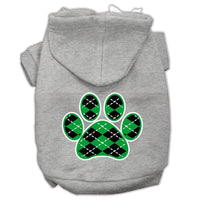 Pet Hoodie "Green Argyle Paw"